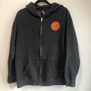 Santa Cruz Skateboards Kids Hoodie size XL full zip